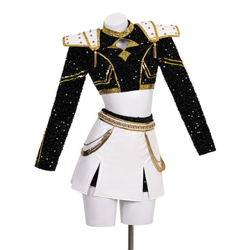 Kpop Demon Hunters Zoey Cosplay Costume Black Golden Dance Outfit Becostume